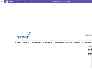 Screenshot sito: Tiscali Sport